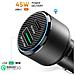 Caricatore Per Auto Usb-c 45w Pd E Usb 3.0 18w Qc Con Cavo Usb-c, Nero - Foto miniatura 5