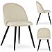Sedia BELLO in velluto beige con gambe in metallo nero x4 - Foto miniatura 6