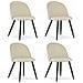 Sedia BELLO in velluto beige con gambe in metallo nero x4 - Foto miniatura 1