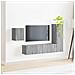 Set mobile TV 4 pcs Grigio Sonoma Legno multistrato - Foto miniatura 4