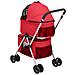 Passeggino Cani Pieghevole 2 Livelli Rosso 83x48x97cm Tessuto - Foto miniatura 5