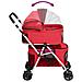 Passeggino Cani Pieghevole 2 Livelli Rosso 83x48x97cm Tessuto - Foto miniatura 6