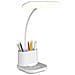Lampada Da Scrivania Ricaricabile Con Portapenne - Dimmer Touch, Led Per Cura Occhi, Batteria Integrata, Dimmer Continuo E Memoria Luminosità, Bianco - Foto miniatura 7