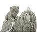 Scultura Gatto Sparky Con Cucciolo In Resina Argento - Foto miniatura 3