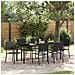 Set da Pranzo per Giardino con cuscino 7 pcs Nero polyrattan - Foto miniatura 2