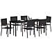 Set da Pranzo per Giardino con cuscino 7 pcs Nero polyrattan - Foto miniatura 3