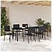 Set da Pranzo per Giardino con cuscino 7 pcs Nero polyrattan - Foto miniatura 4