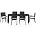 Set da Pranzo per Giardino con cuscino 7 pcs Nero polyrattan - Foto miniatura 7