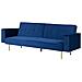 Divano Letto In Velluto Blu Navy Visnes - Foto miniatura 5