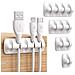 Cable Clip Organizer 5-pack I Titolari Di Gestione Mini Ordina Cavi Per Cavi Adesivo Titolari Clip Per Cavi Di Alimentazione Cavi Di Ricarica Cavi Mouse E Altri Fili Compatibile Bianco - Foto miniatura 1
