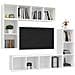 Set di Mobili Porta TV 4 pz Bianco in Legno Multistrato - Foto miniatura 6