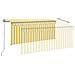 Tenda Sole Retrattile Manuale Parasole LED 3x2,5m Gialla Bianca - Foto miniatura 3