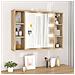 Mobile A Specchio Con Led Rovere Sonoma 76x15x55 Cm - Foto miniatura 1