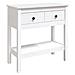 Tavolo Consolle Bianco 75x35x75 Cm In Legno Massello Di Pino - Foto miniatura 2