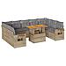 Set Divano Da Giardino 10 Pz Con Cuscini Beige In Polyrattan - Foto miniatura 2
