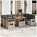 Set Divano Da Giardino 10 Pz Con Cuscini Beige In Polyrattan - Foto miniatura 1