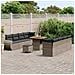 Set da Giardino a 11 Pezzi con Cuscini Grigio Rattan Polietilene Acacia,  Set da Pranzo da Giardino a 3 Pezzi con Cuscini Grigio Rattan Polietilene Acacia - Foto miniatura 3