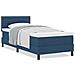 Letto Box Spring con Materasso Blu 100x200 cm Tessuto - Foto miniatura 4