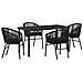 Set da Pranzo per Giardino 5 pcs Nero Poly Rattan - Foto miniatura 1