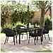 Set da Pranzo per Giardino 5 pcs Nero Poly Rattan - Foto miniatura 2