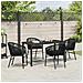 Set da Pranzo per Giardino 5 pcs Nero Poly Rattan - Foto miniatura 4