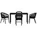 Set da Pranzo per Giardino 5 pcs Nero Poly Rattan - Foto miniatura 7
