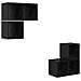 Set mobile TV 4 pz Rovere Nero Legno ingegnerizzato - Foto miniatura 1