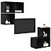 Set mobile TV 4 pz Rovere Nero Legno ingegnerizzato - Foto miniatura 3