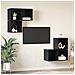 Set mobile TV 4 pz Rovere Nero Legno ingegnerizzato - Foto miniatura 4
