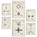 Set Di 6 Stampe Poster Con Elettricità 2 Brevetti Poster Con Immagini Di Brevetti Retrò Design D'interni In Stile Vintage A3 & A4 Cornice Bianca - Foto miniatura 1