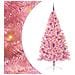 Albero di Natale artificiale con luci integrate Rosa 210 cm PVC - Foto miniatura 1