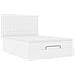Struttura Letto Pouf con Materasso Bianco 140x190 cm Similpelle - Foto miniatura 6