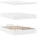 Struttura Letto Pouf con Materasso Bianco 140x190 cm Similpelle - Foto miniatura 8