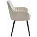 LUGO Sedia Velluto Beige Gambe Nere x2 - Foto miniatura 4