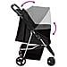 Passeggino per Cani Pieghevole Nero 80x46x98cm Tessuto Oxford - Foto miniatura 6