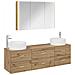 Set di mobili per il bagno 4 pcs Rovere Artigianale - Foto miniatura 1