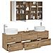 Set di mobili per il bagno 4 pcs Rovere Artigianale - Foto miniatura 3