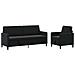 Set di Divani con Storage 2 pz Nero Poliestere - Foto miniatura 1