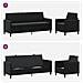 Set di Divani con Storage 2 pz Nero Poliestere - Foto miniatura 8