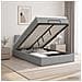 Letto Ottomano con Materasso e LED Grigio Chiaro 120 x 190 cm - Foto miniatura 4