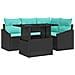 Set Divano da Giardino 5 pz Nero e Blu polyrattan - Foto miniatura 1