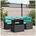 Set Divano da Giardino 5 pz Nero e Blu polyrattan - Foto miniatura 6