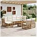 Set Divano da Giardino 10 pz Naturale e Bianco Crema polyrattan - Foto miniatura 4