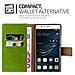 Custodia Compatibile Con Huawei P9 Lite In Verde Erbe - Coperchio Protettiva Con Chiusura Magnetica, Funzione Stand E Tasca Per Le Carte - Foto miniatura 6