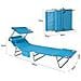 Lettino Prendisole Pieghevole Cuscino E Tettuccio Regolabile 4 Angoli Di Reclinazione Con Organizer Blu, Ogs48-b - Foto miniatura 2