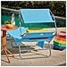 Lettino Prendisole Pieghevole Cuscino E Tettuccio Regolabile 4 Angoli Di Reclinazione Con Organizer Blu, Ogs48-b - Foto miniatura 12