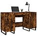 Scrivania Rovere Fumo 140x50x75 Cm In Legno Multistrato - Foto miniatura 2