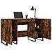 Scrivania Rovere Fumo 140x50x75 Cm In Legno Multistrato - Foto miniatura 5