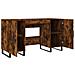 Scrivania Rovere Fumo 140x50x75 Cm In Legno Multistrato - Foto miniatura 6