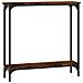 Tavolino Consolle Rovere Fumo 75x22,5x75 Cm Legno Multistrato - Foto miniatura 2
